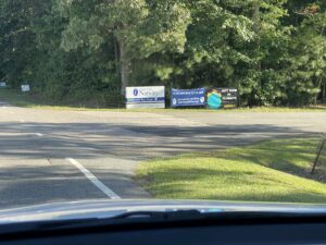 One can approach the long driveway to the church from Ray Road.